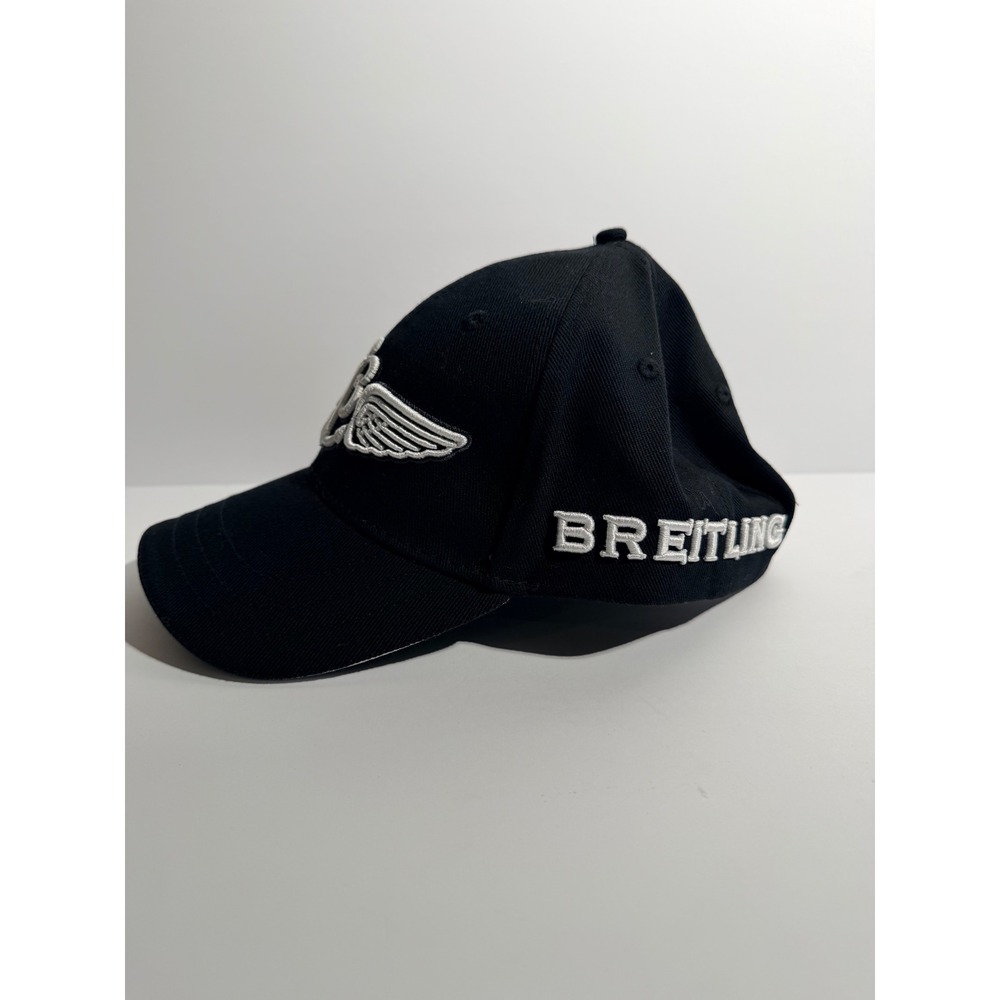 Breitling Baseball Cap Hat Mens OSFM Black Embroidered Winged Anchor Logo Promo - Picture 2 of 4